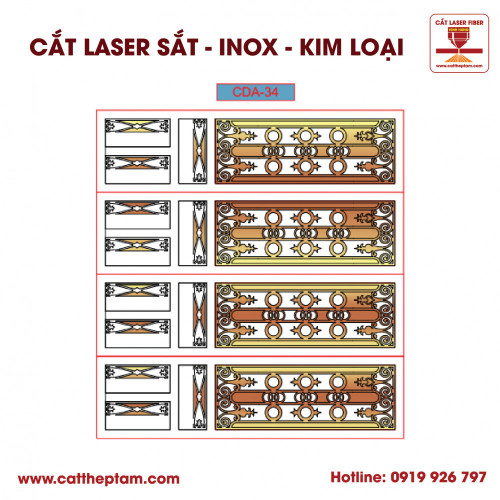 Mẫu Cắt Laser Inox Kim Loại Sắt Thép Tấm 64